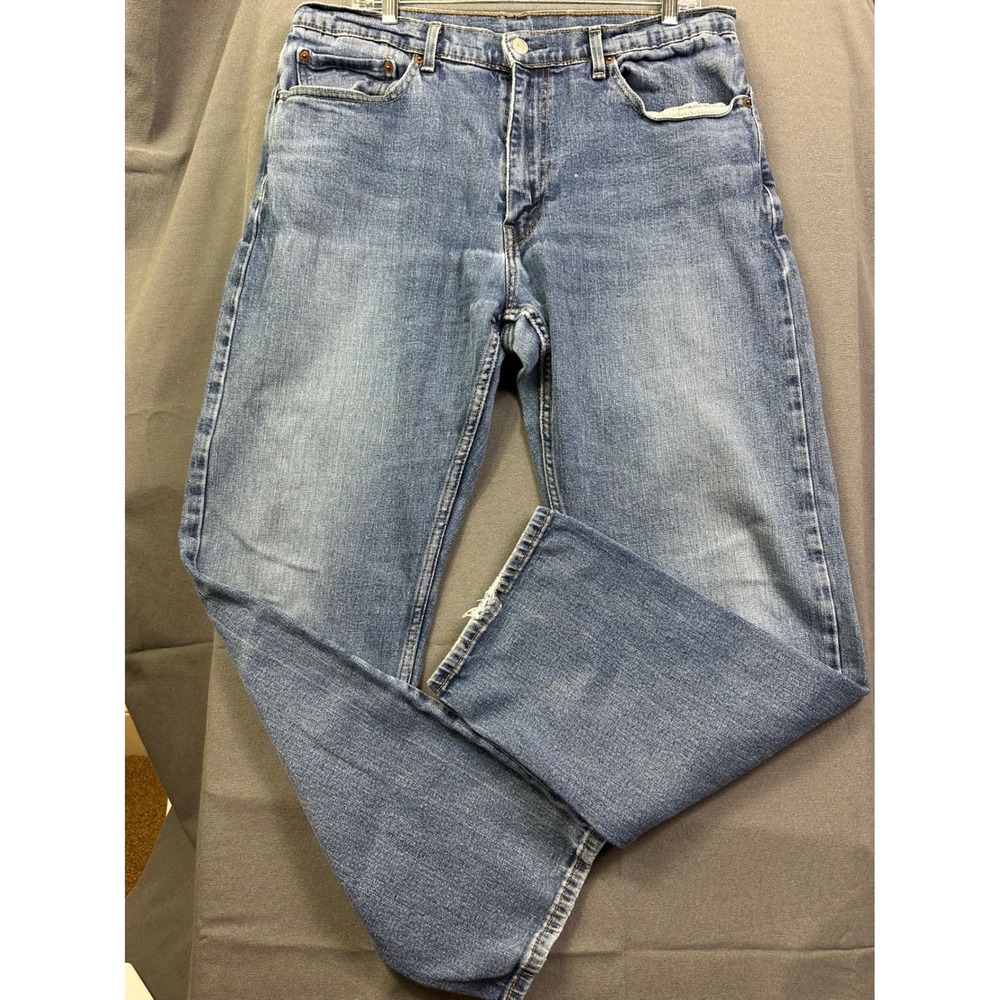 Levis 505 Men's Regular Fit Straight Leg Medium Wash Blue Jeans W36‎ L32